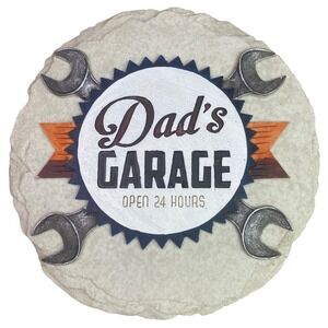 Spooniques Dad's Garage Stepping‎ Stone Wall Sign Garden Decor Man Cave